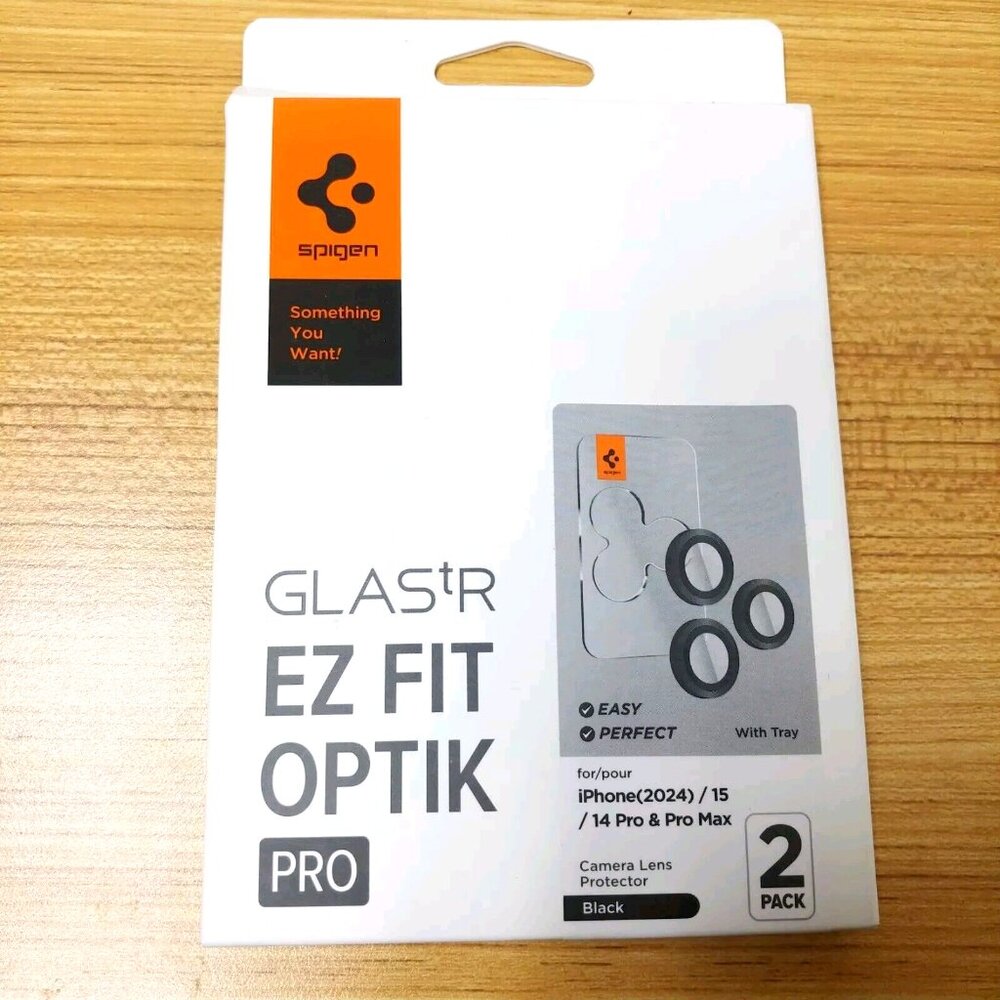 Spigen iPhone 16, 15, 14 Pro / Max GLAS.tR EZFit OptikPro Lens Protector 2 Pack